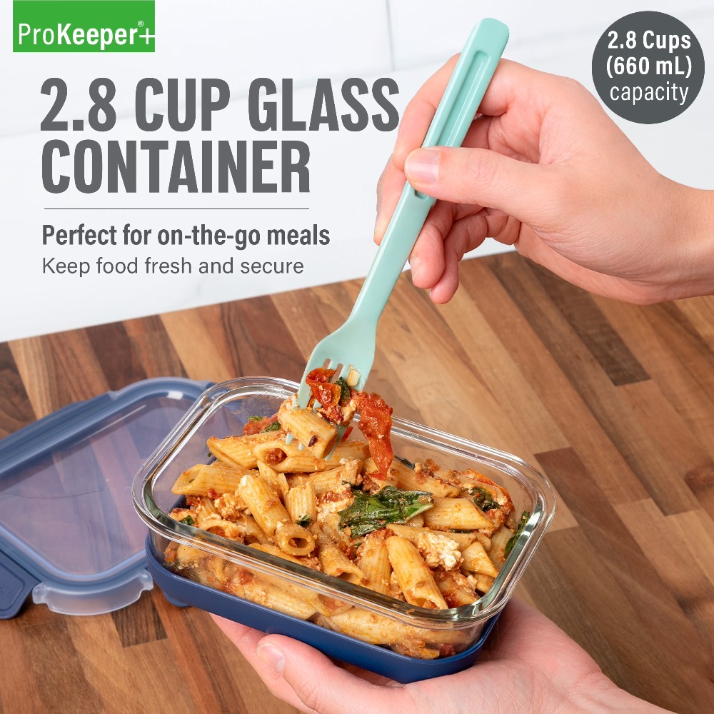 Food Storage Prep Containers - Conteneur alimentaire en verre de 2,8