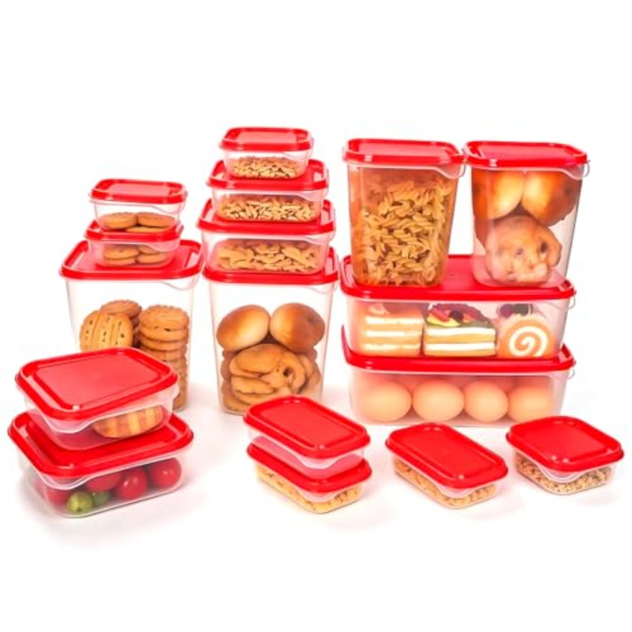 Food Storage With Lids - Ensemble de 17 contenants alimentaires en