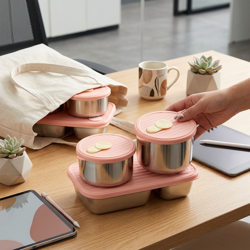 Food Storage Prep Containers - Boîte à lunch en acier inoxydable