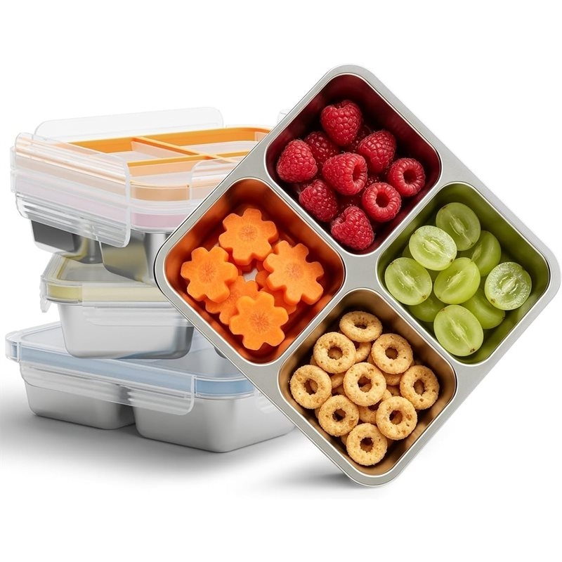 Food Storage With Compartments - GIGI Lot de 4 contenants à