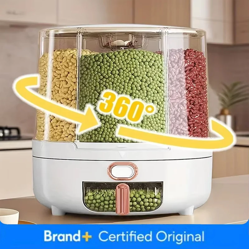 Food Storage With Compartments - 6 compartiments 360 ° Récipient rotatif
