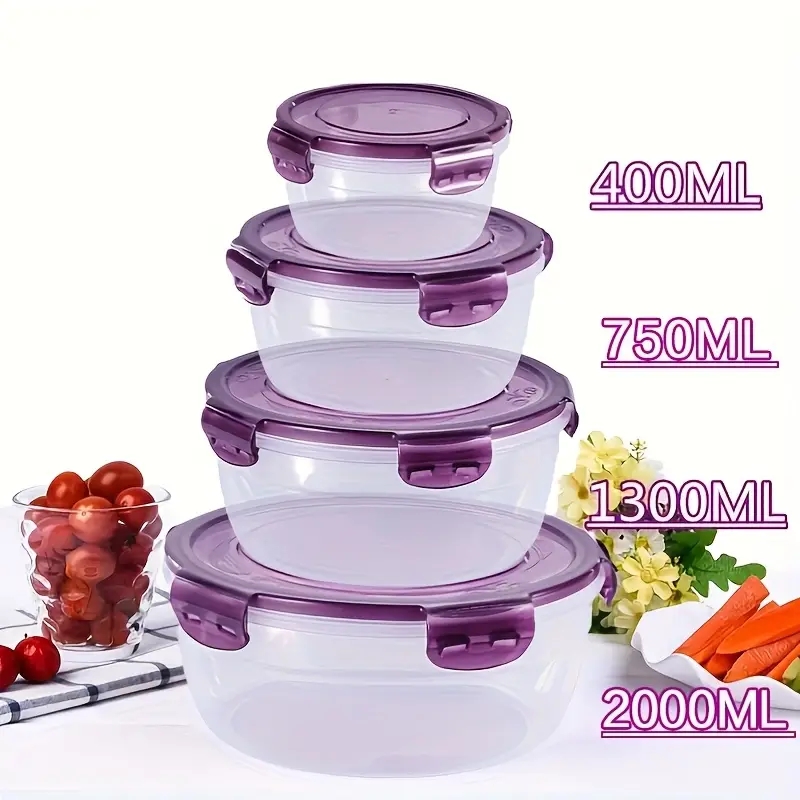 Food Storage Lunch Box - 4 contenants alimentaires en plastique, boîtes