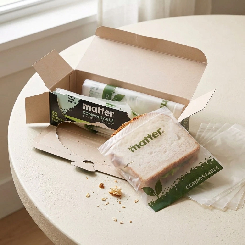 Food Storage In Plants - 50 Sachets Compostables pour Sandwichs, à