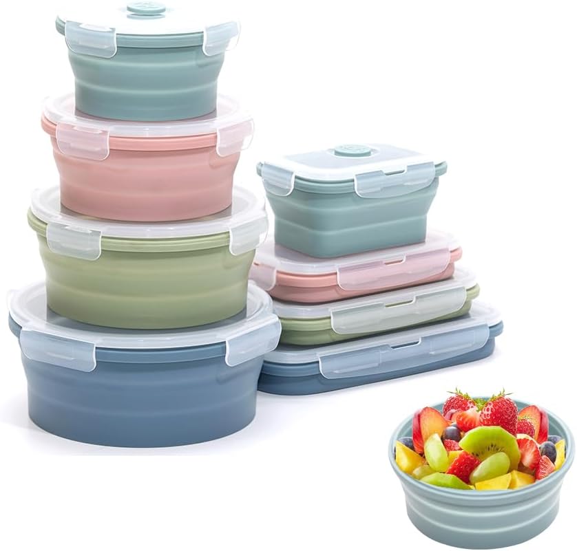Food Storage Silicone - Ensemble de récipients pliables en silicone