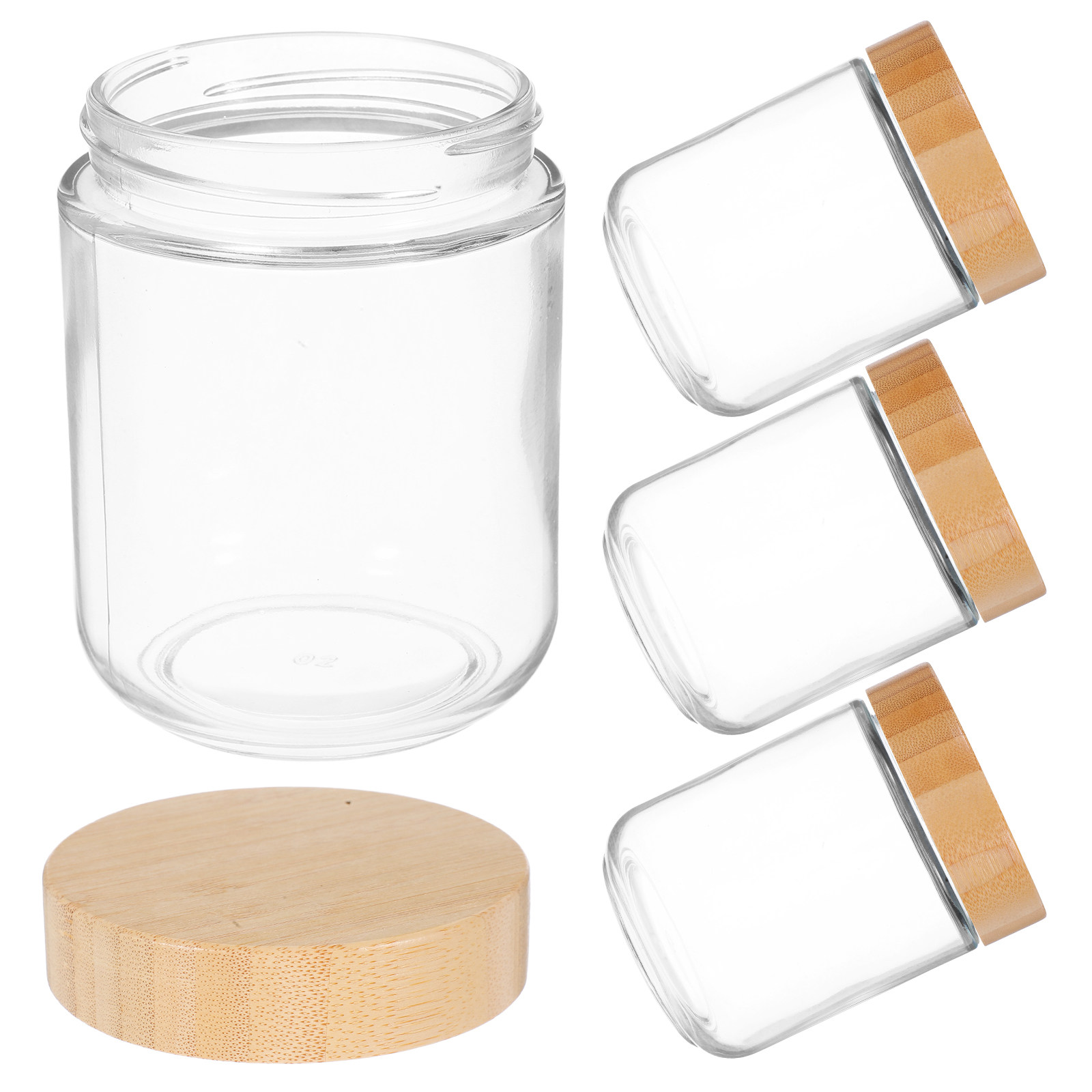 Food Storage Kitchen - 4 pots en verre transparent avec