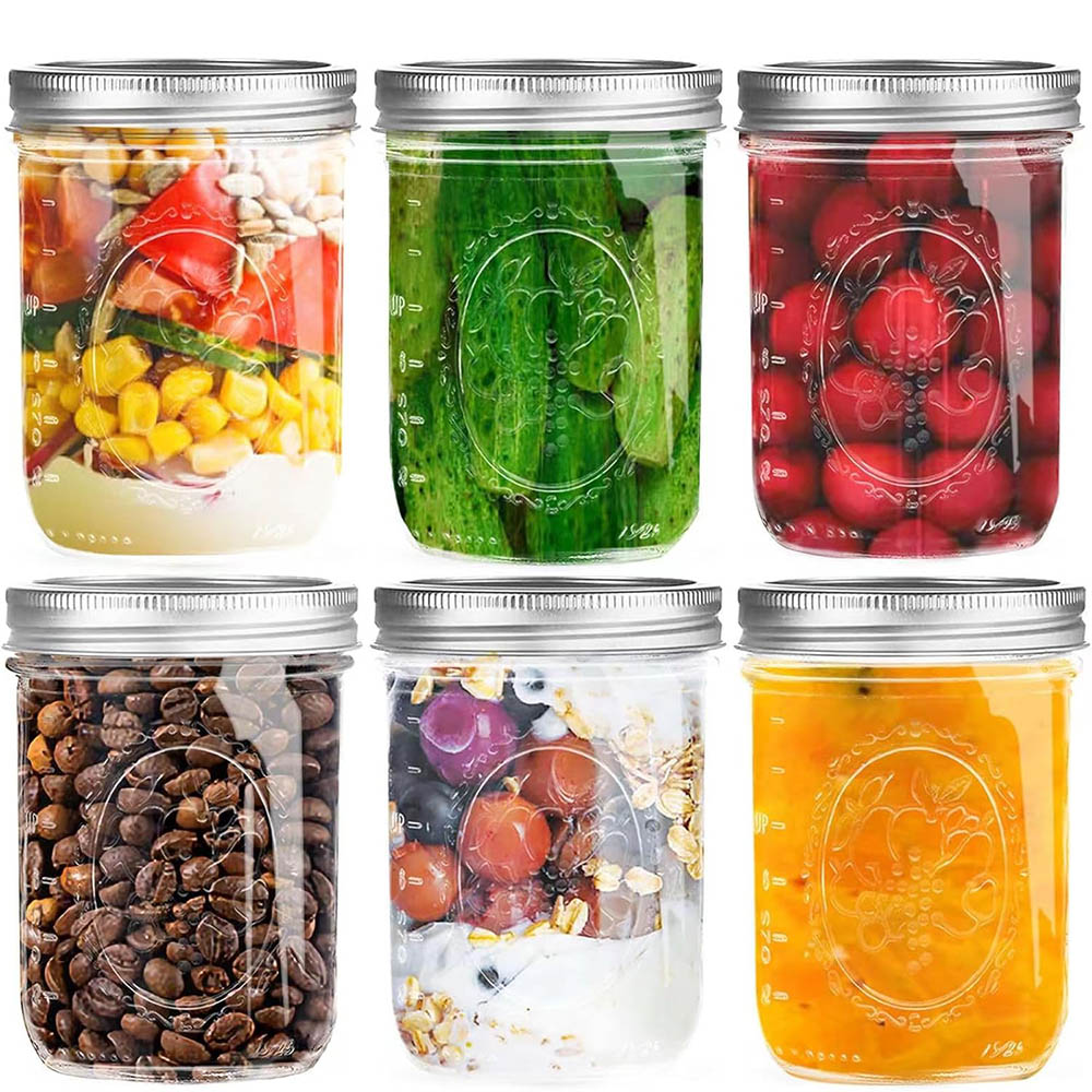 Food Storage With Lids - Bocaux Mason à large ouverture de