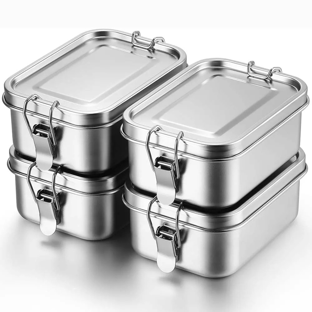 Food Storage With Lock - Boîte à Bento en acier inoxydable,