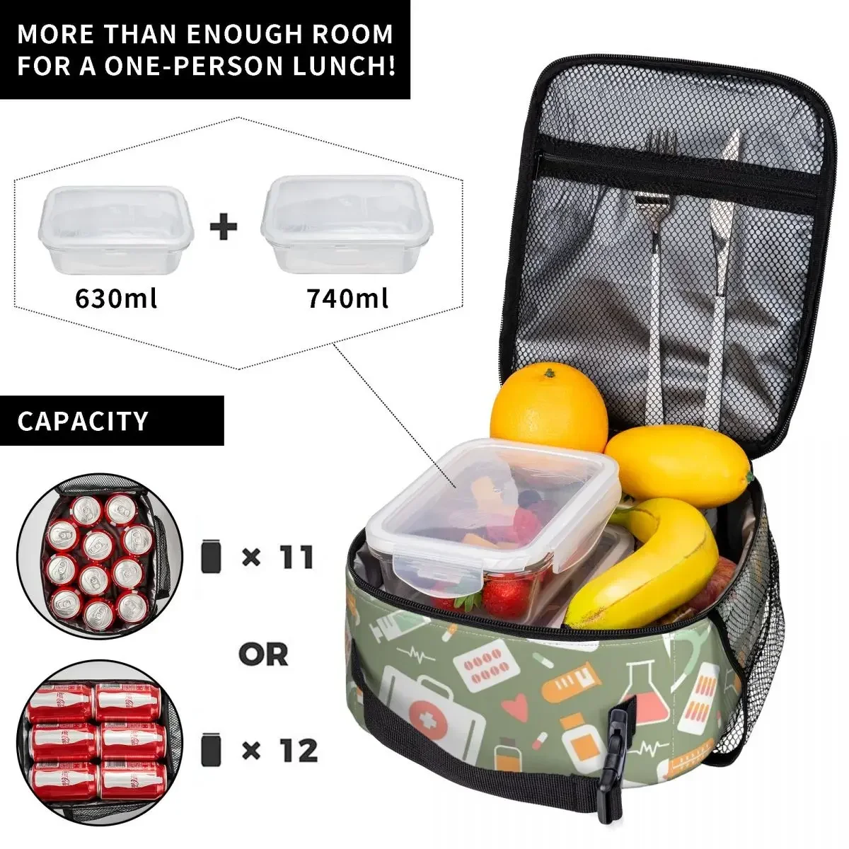 Sac isotherme à motif infirmie - Food Storage With Compartments avis et prix