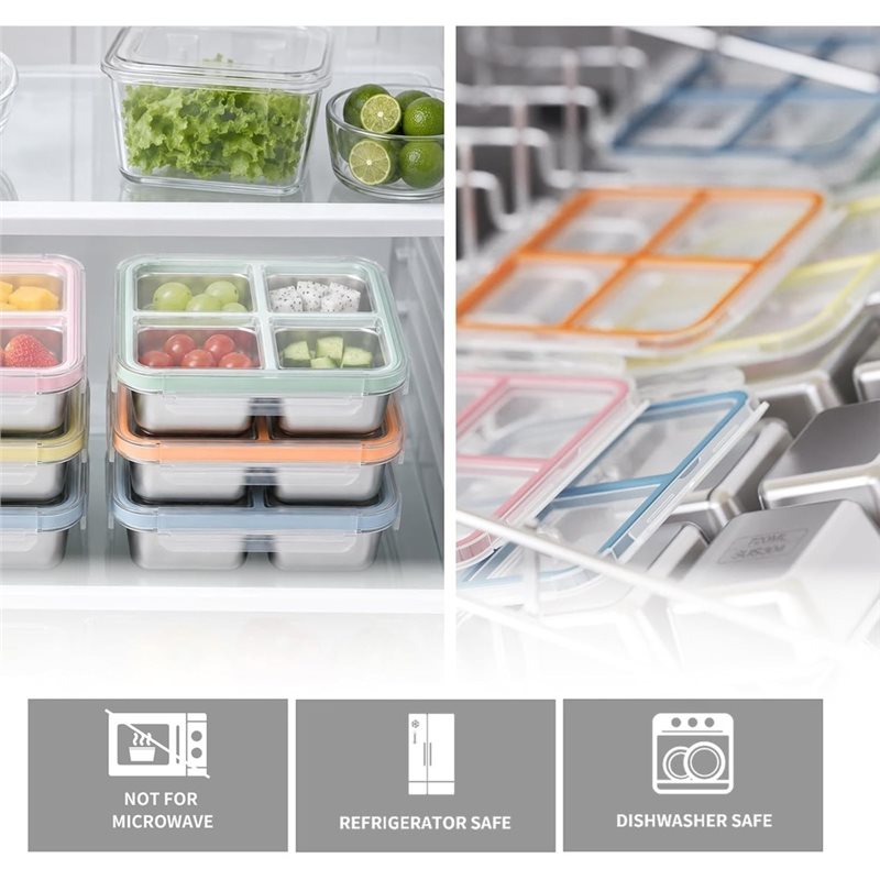 GIGI Lot de 4 contenants à col - Food Storage With Compartments avis et prix