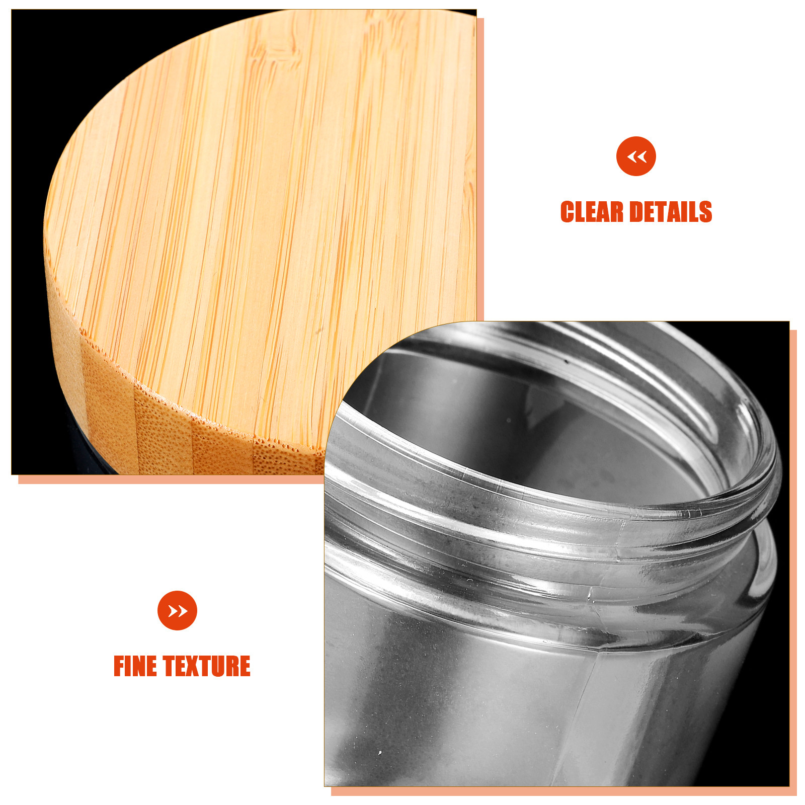 4 pots en verre transparent av - Food Storage Kitchen avis et prix