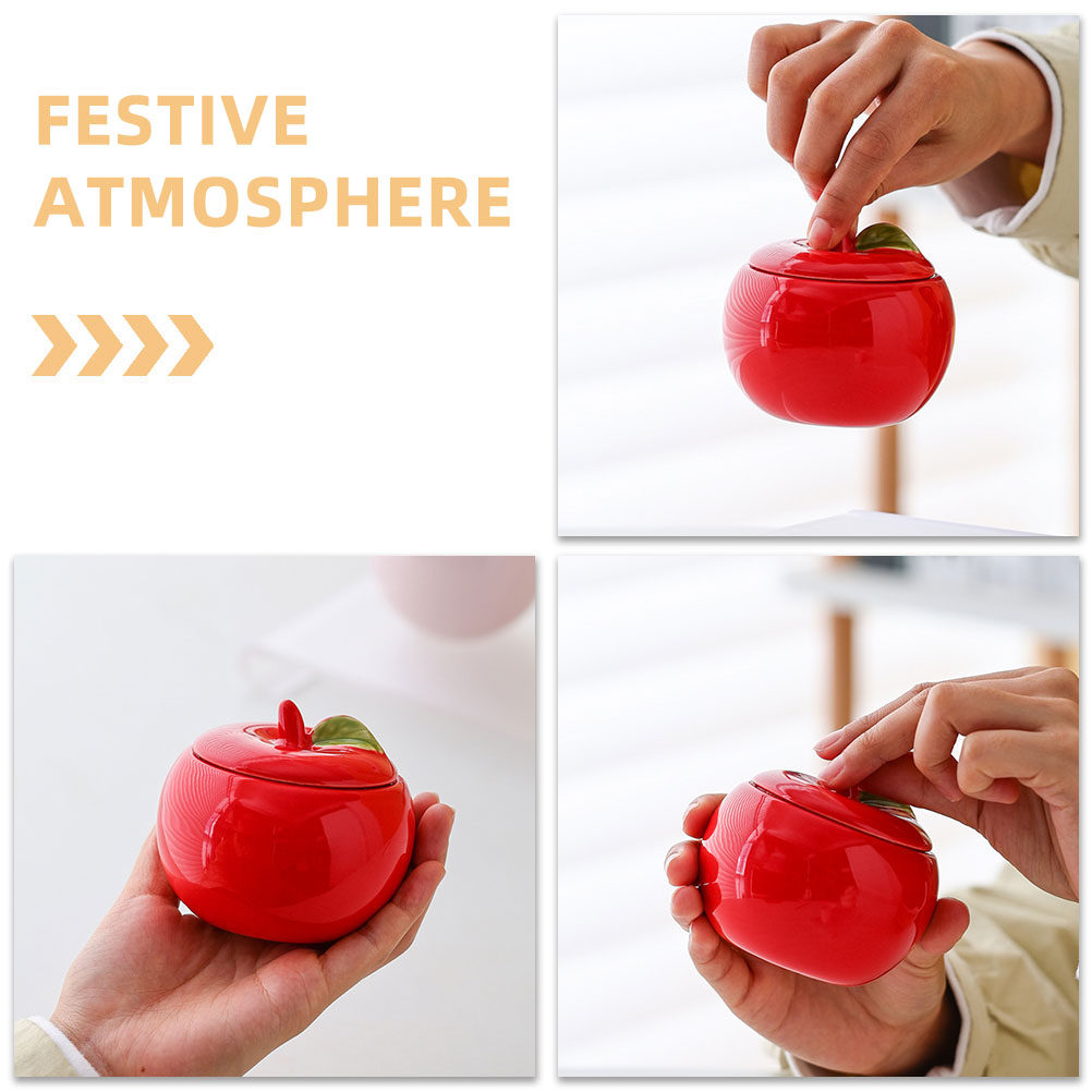 2 pots en céramique rouges pou - Xmas Food Storage Containers avis et prix