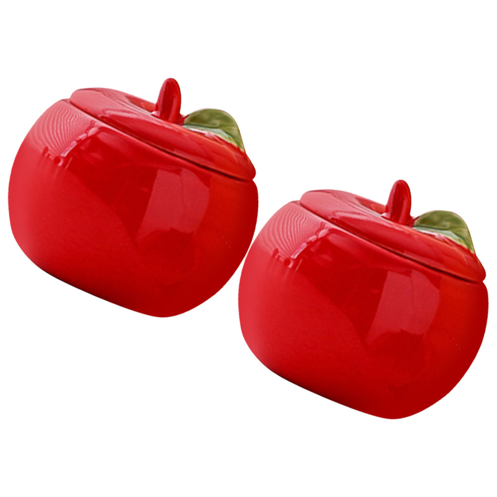 2 pots en céramique rouges pou - Xmas Food Storage Containers avis et prix