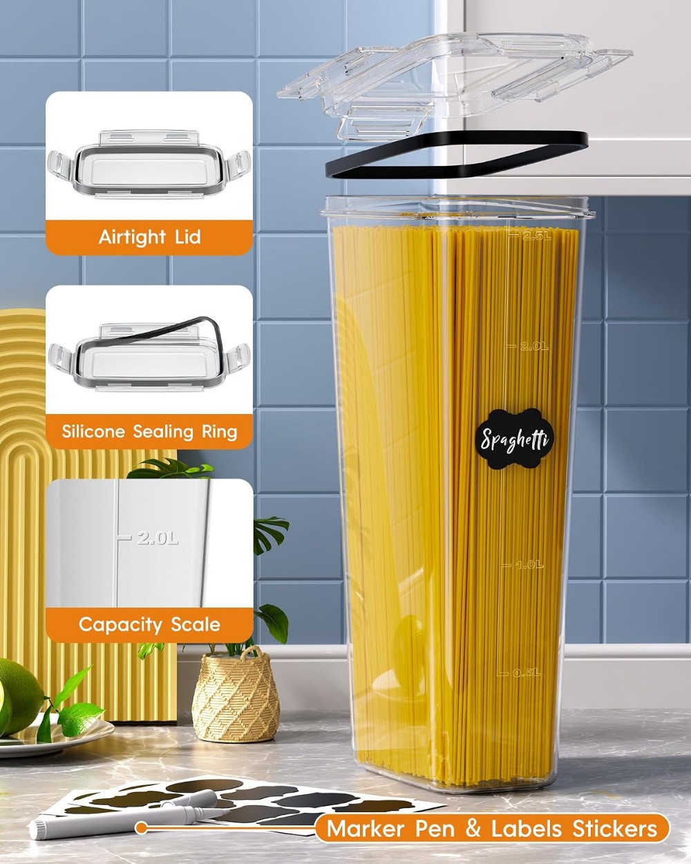 24 contenants hermétiques pour - Food Storage Kitchen avis et prix